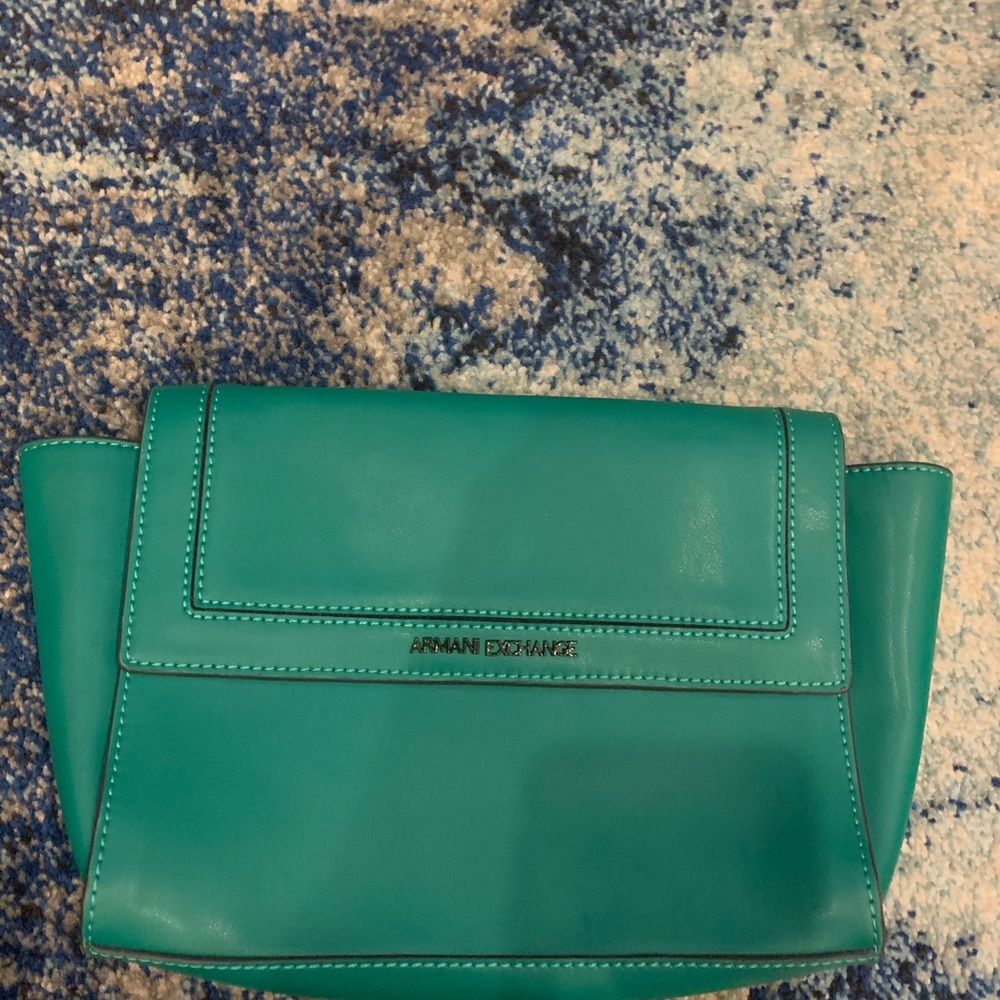 Armani exchange green clutch